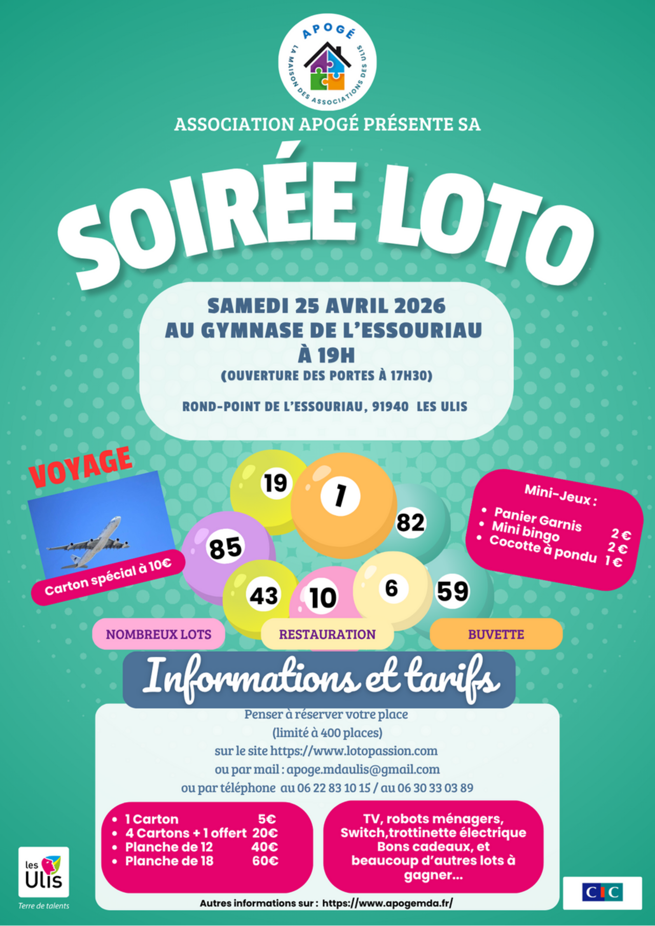 Affiche soirée loto du 25 avril 2026